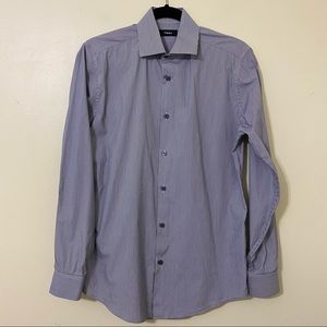 Theory Men’s Dress Shirt Dover SPR_Sloten Size 15R Striped Button Up